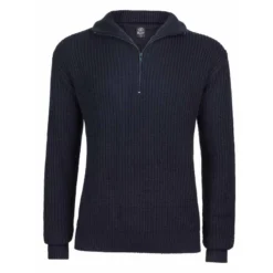 Pull Marin Troyer Col En V Brandit - Bleu Marine