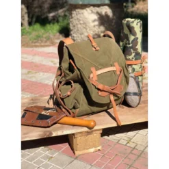 Sac à Dos Vintage Toile Cuir Armée De L'est