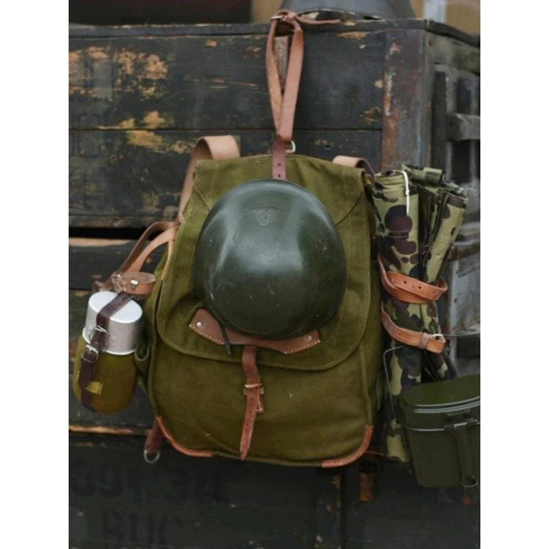 Sac à Dos Vintage Toile Cuir Armée De L'est - Image 6